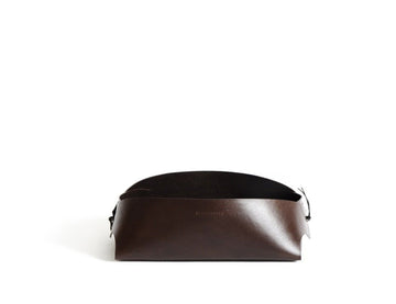 Leather basket: FOLD - mini (dark brown)