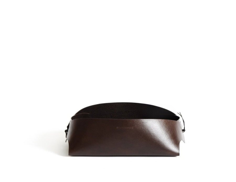 Leather basket: FOLD - mini (dark brown)