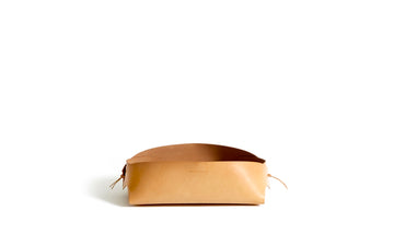 Leather basket: FOLD - mini (natural)