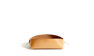Leather basket: FOLD - mini (natural)