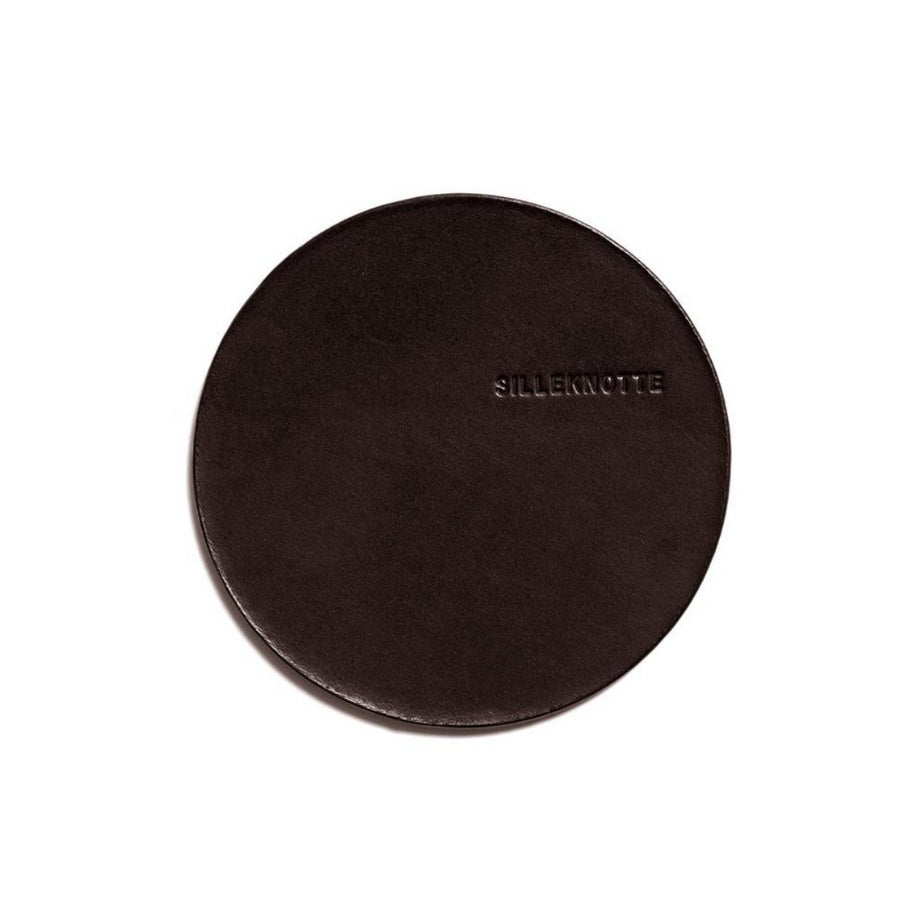 Leather coaster: VINO small (dark brown) - set of 4